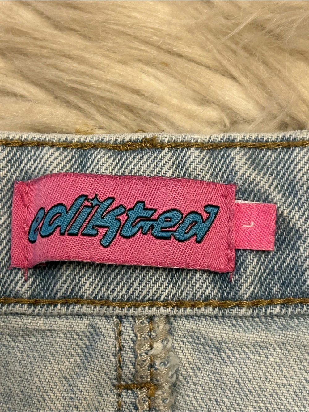EDIKTED ‘Chiara’ Low-Rise Denim Micro Mini Skirt